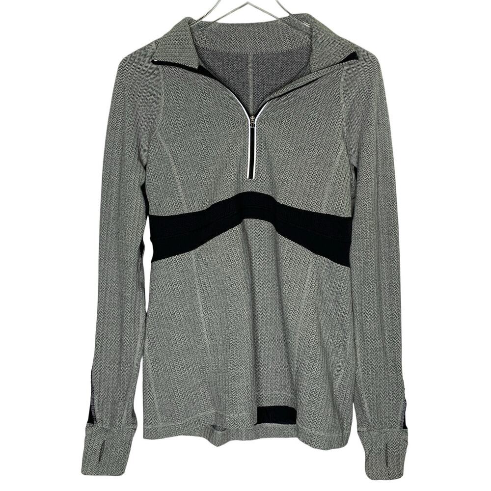 lululemon athletica Grey and Black Half-Zip Pullover Jacket